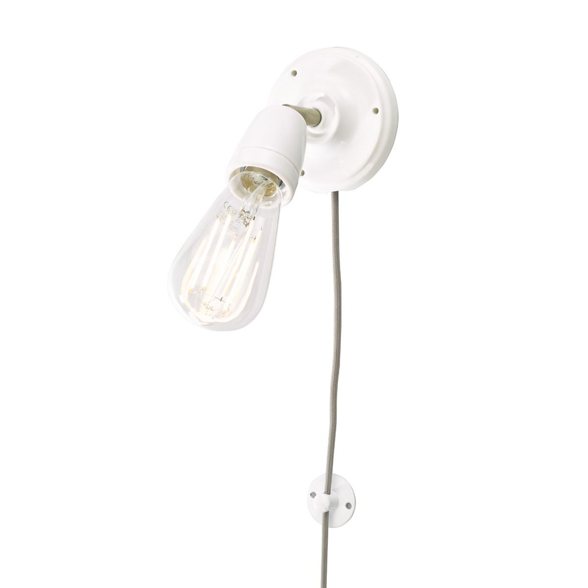 Sika 1 Light White Ceramic Wall Light