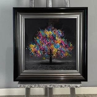 Small Multicolour Tree 40x40 Framed Wall Art