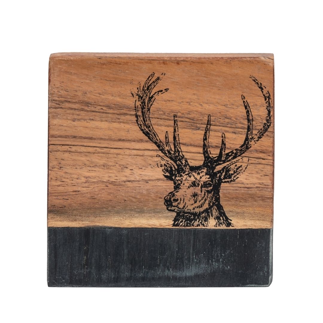 Stag Black Marble Coasters Set of 4