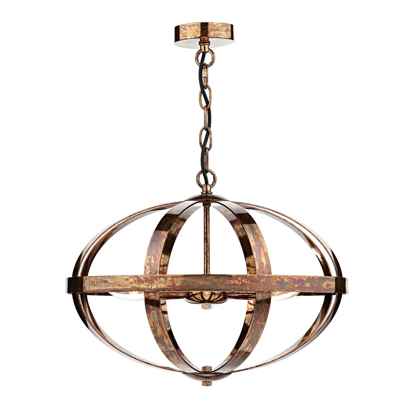 Symbol 3 Light Ceiling Light Copper