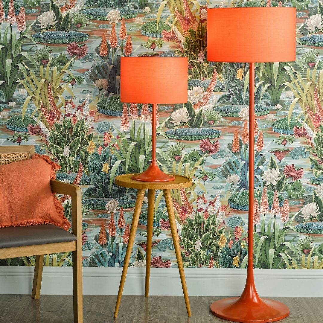 Toledo Burnt Orange Retro Floor Lamp