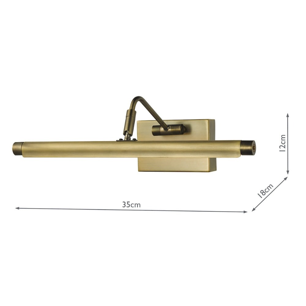 Tyrus Brushed Bronze 35Cm LED Picture Light
