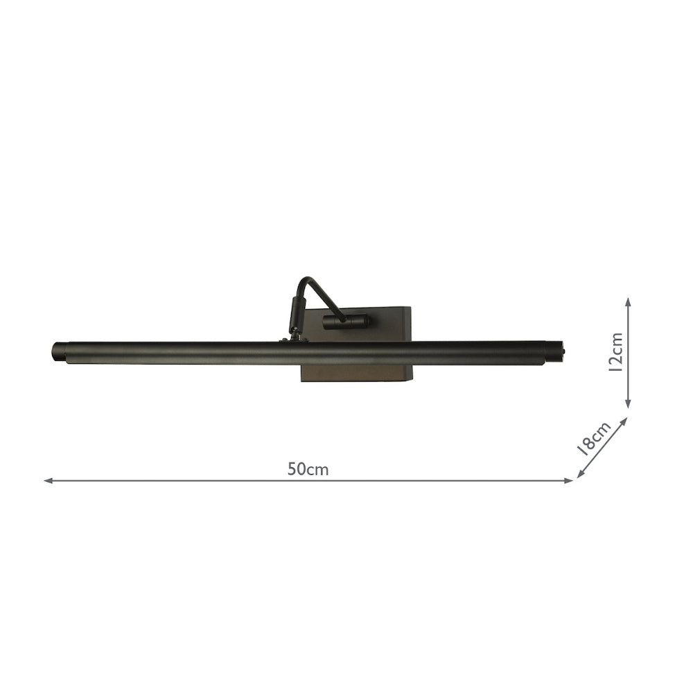 Tyrus Satin Black 50Cm LED Picture Light
