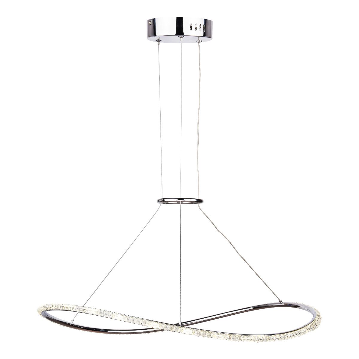 Vail Crystal and Polished Chrome 120cm LED 1 Light Pendant Light