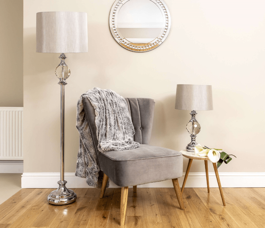 Vanessa Polished Chrome & Glass Table Lamp