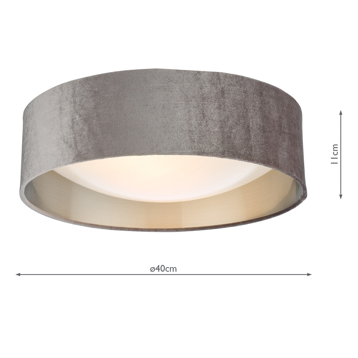 Viera Mink & Silver Flush Ceiling Light