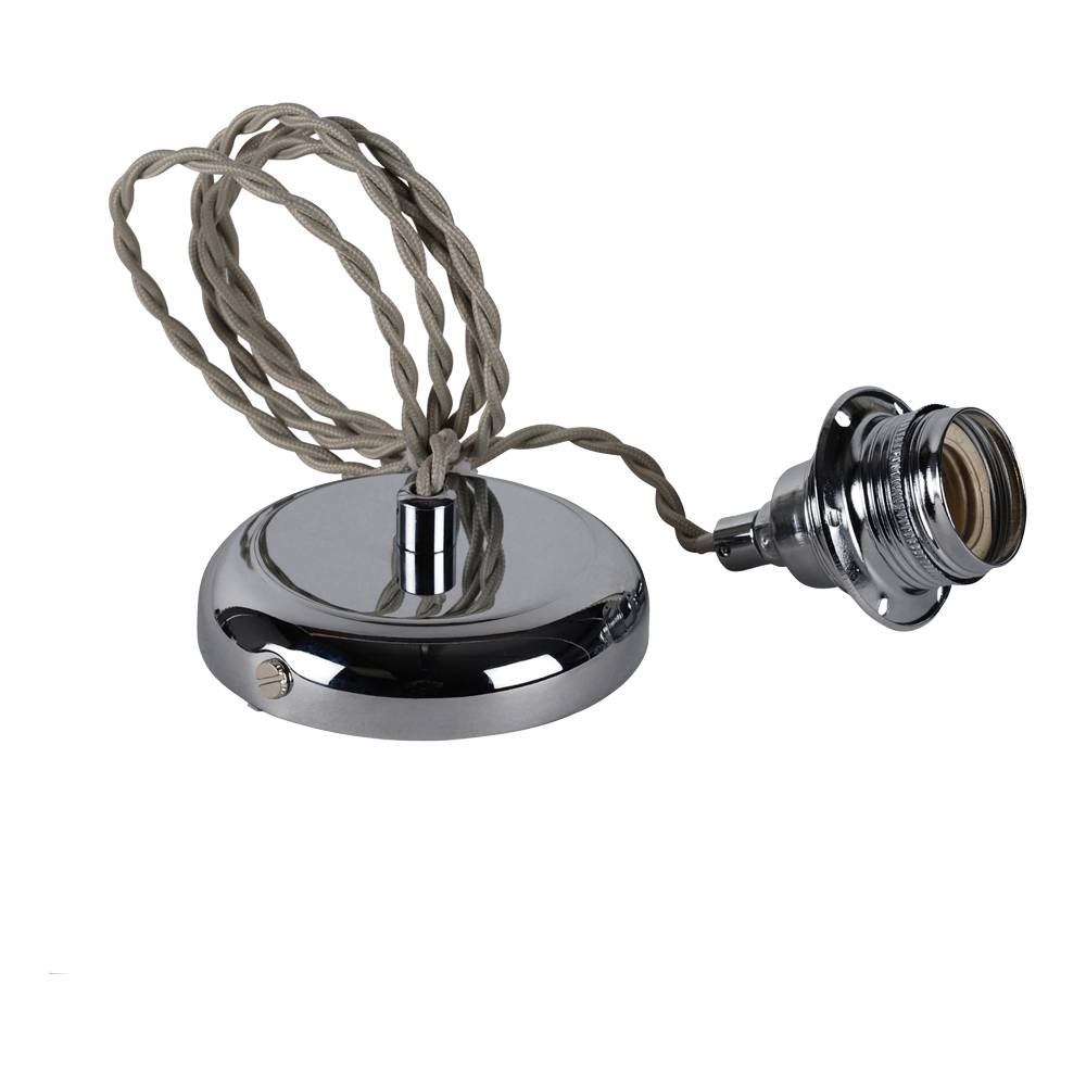 Vintage Pendant Lamp Holder Polished Chrome