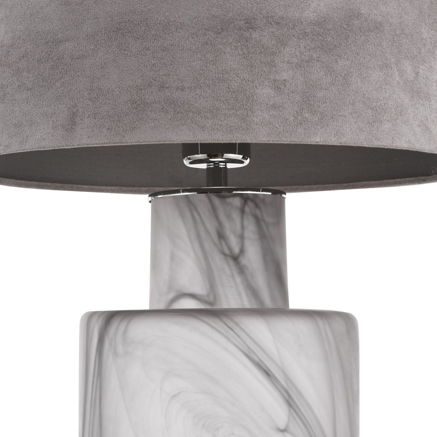 Wanda Grey & Smoked Glass Table Lamp