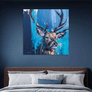 Curiosity Abstract Stag Canvas
