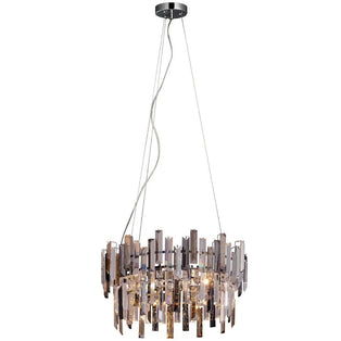 Onega 3 Light Chrome & Champagne Glass Pendant Ceiling Light