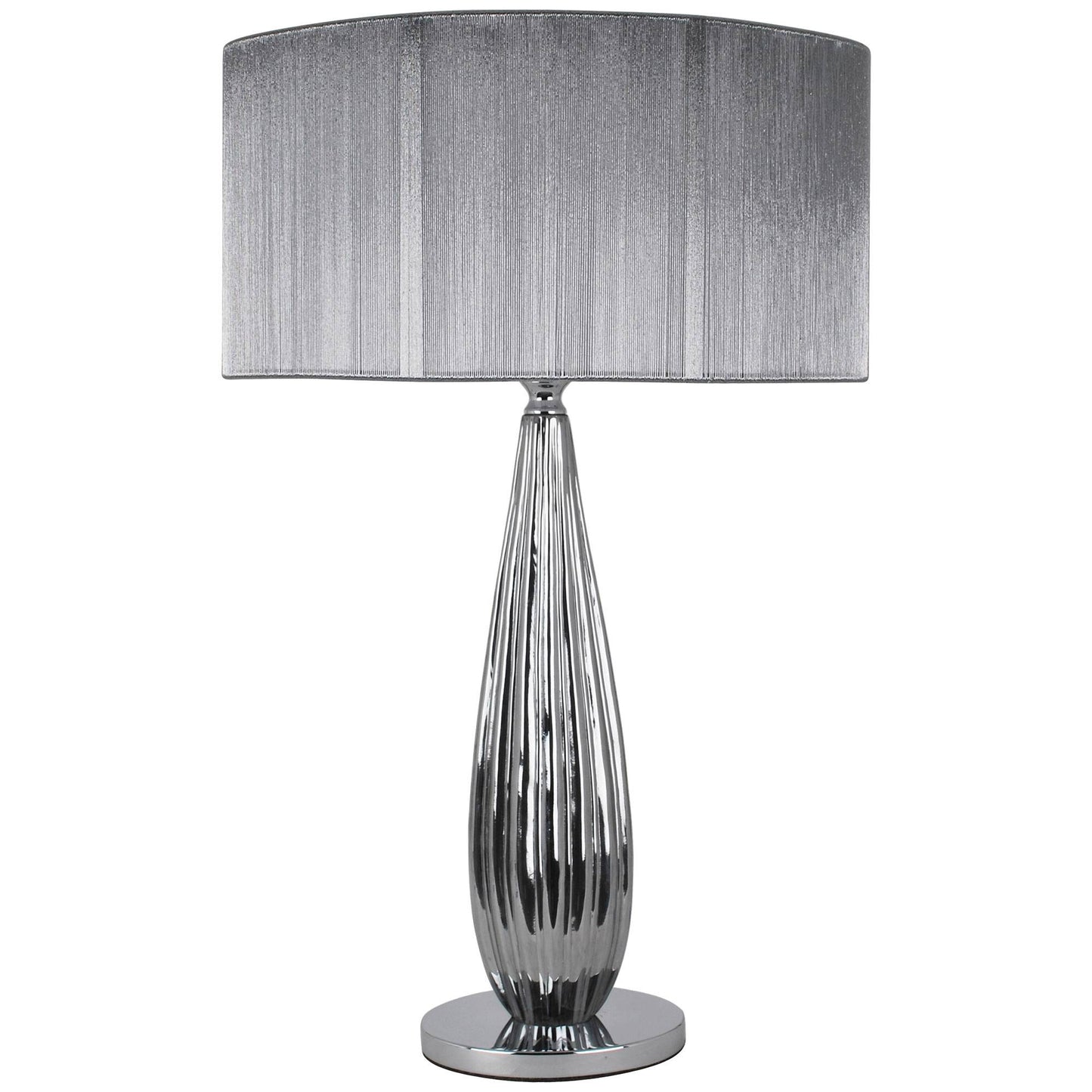 Slinky 55cm Silver Glass Table Lamp