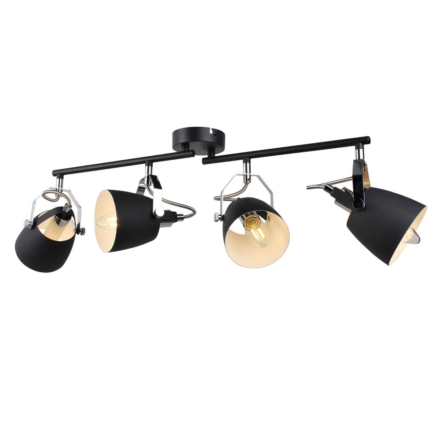 Ahron Matt Black 4 Light Ceiling Spotlight Bar