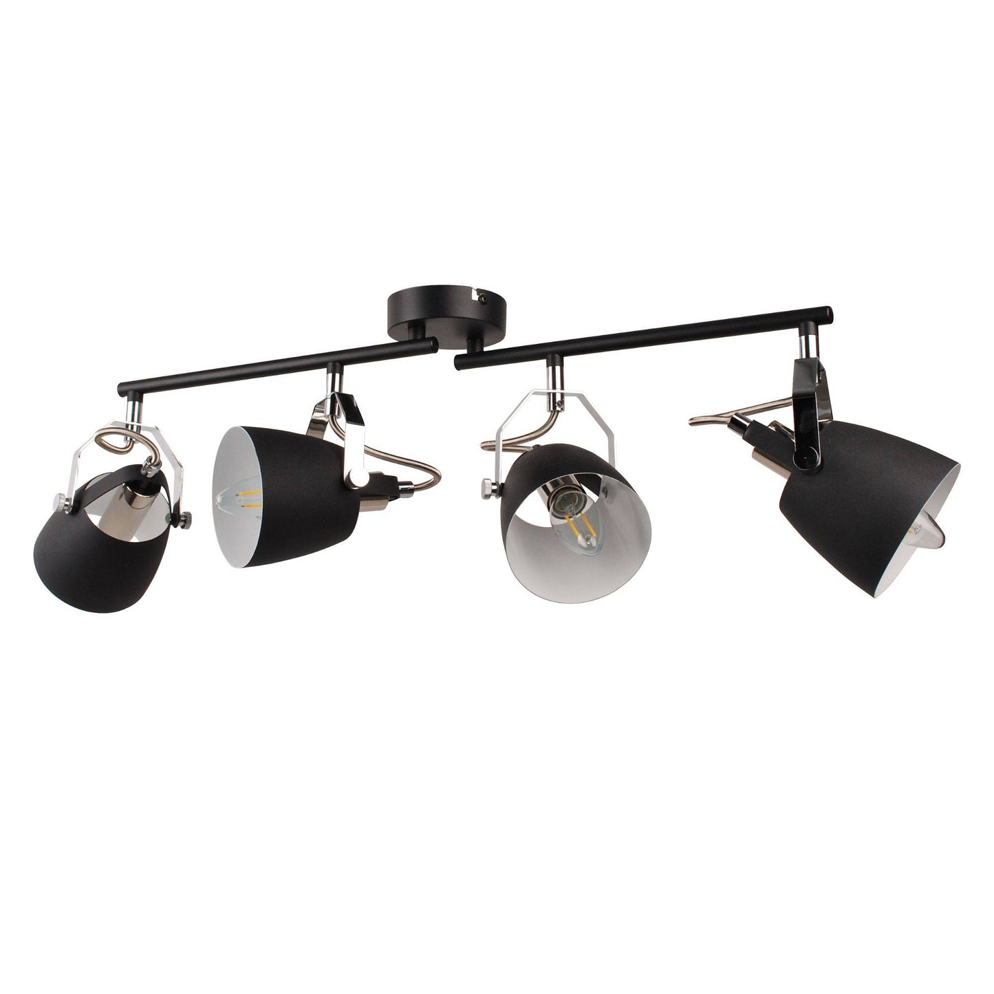 Ahron Matt Black 4 Light Ceiling Spotlight Bar