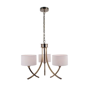 Justina 3 Light  Antique Brass Pendant Chandelier Ceiling Light