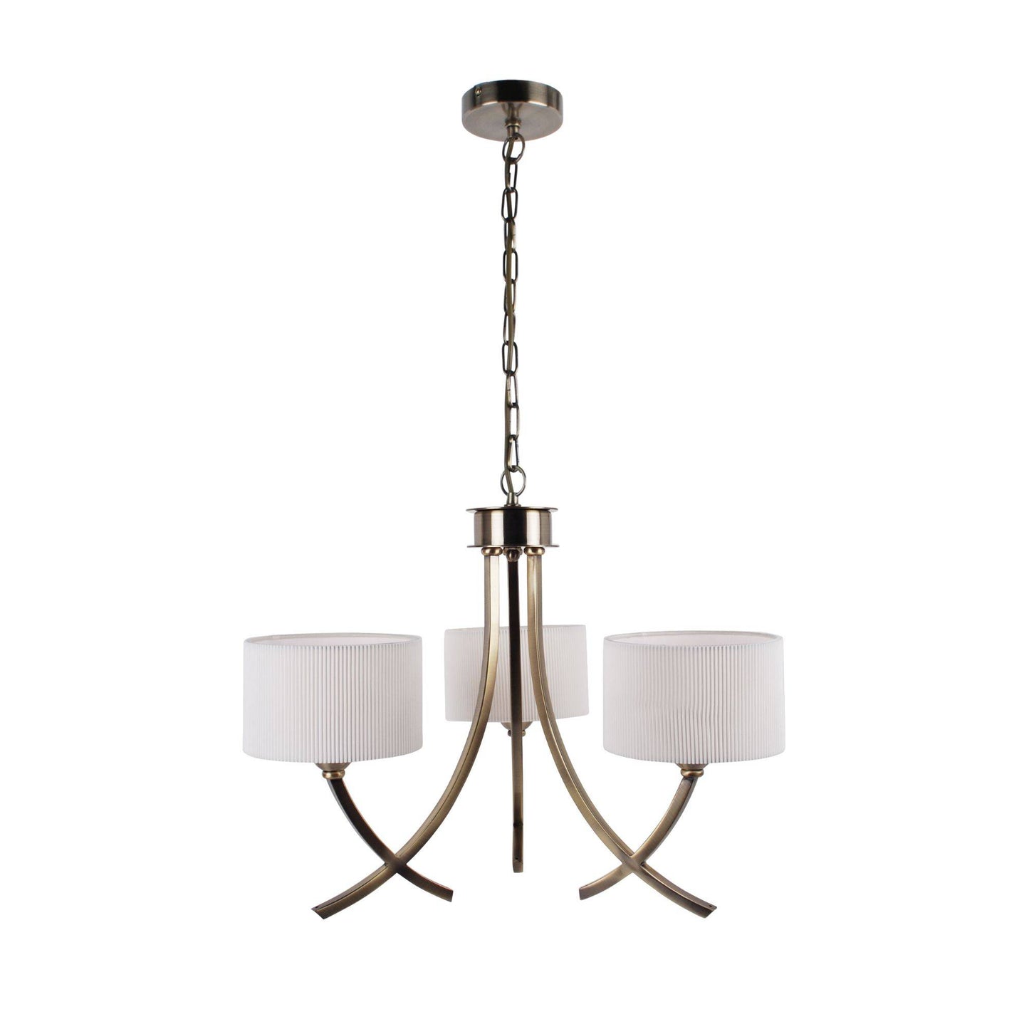 Justina 3 Light Antique Brass Pendant Chandelier Ceiling Light