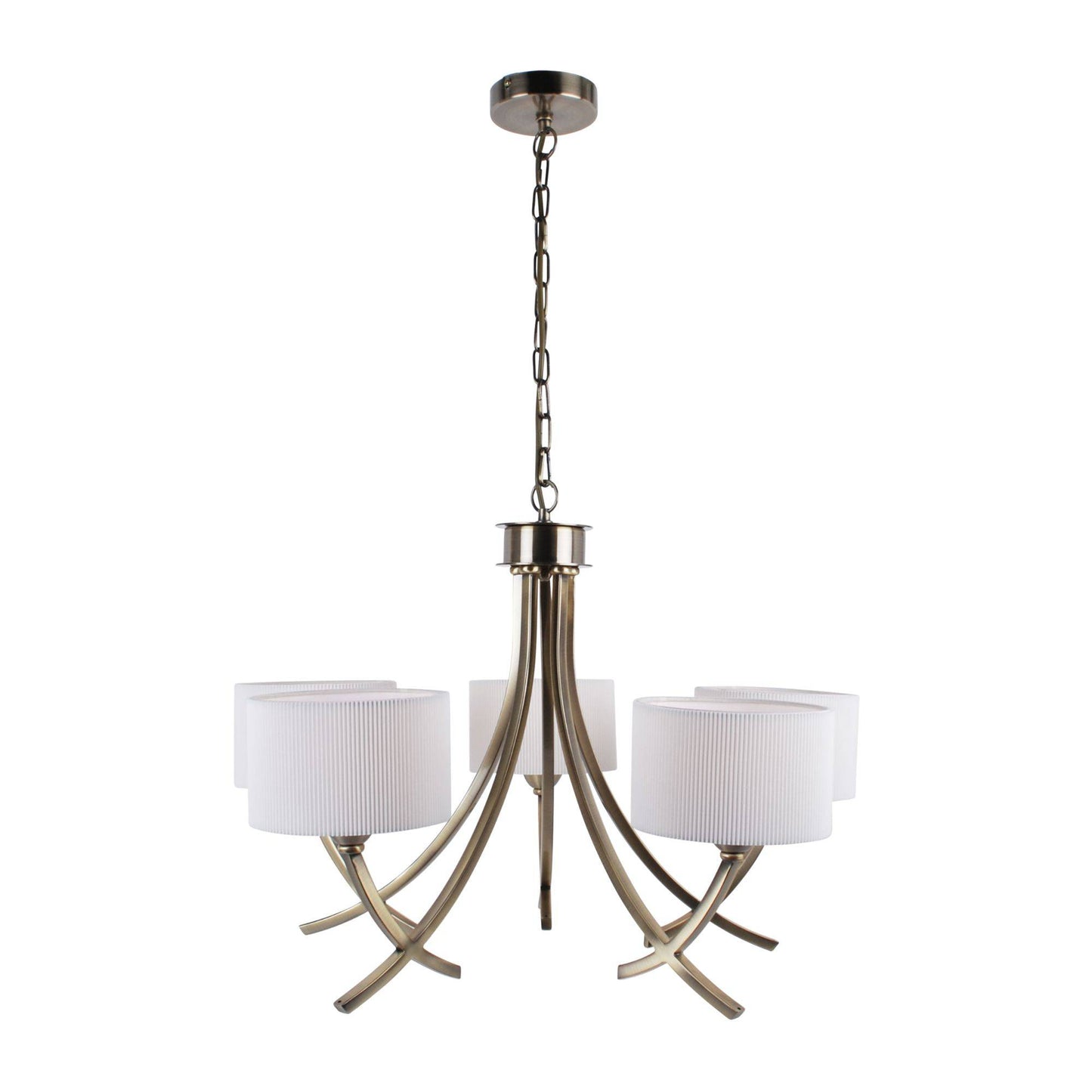 Justina Antique Brass 5 Light Chandelier