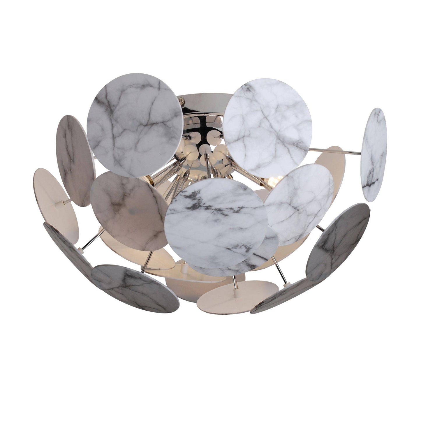 Keegan White Marble Semi Flush Ceiling Light