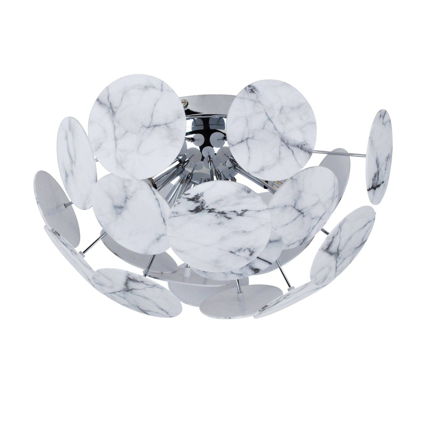 Keegan White Marble Semi Flush Ceiling Light