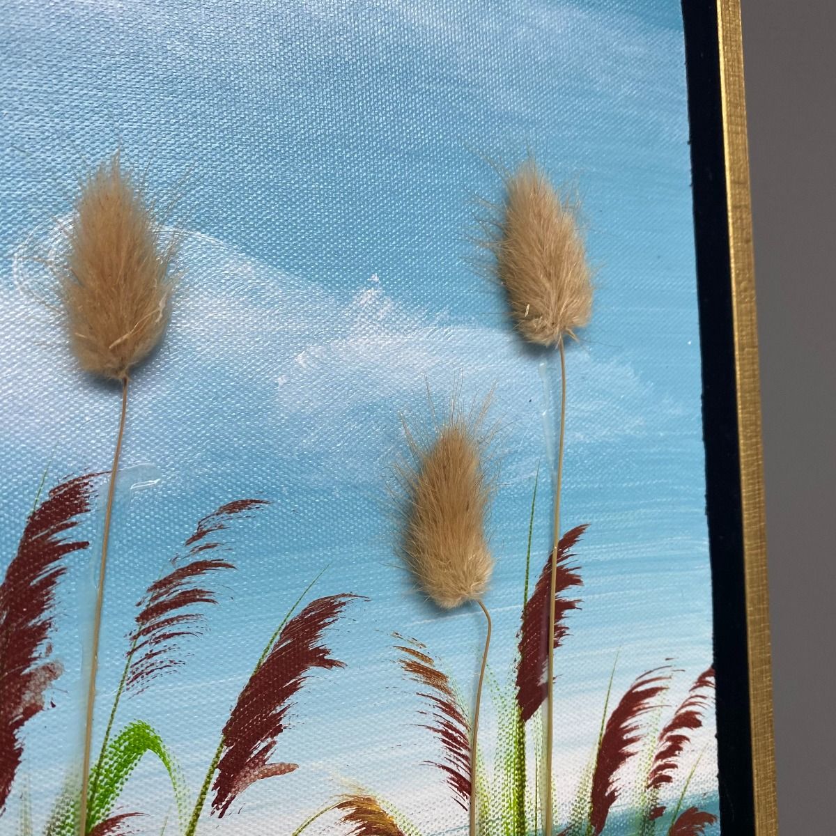 Seaside Summer Painted Canvas with Gold Frame 100x80