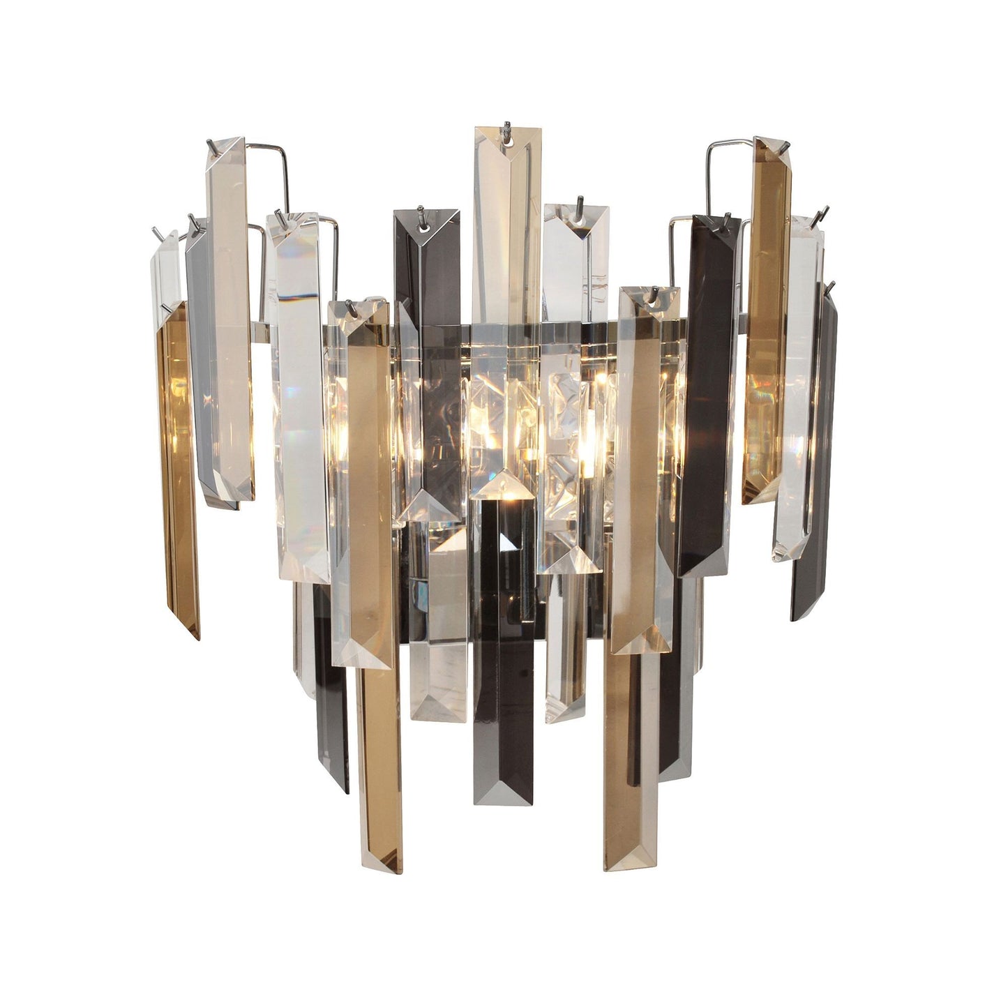 Onega 1 Light Champagne and Smoked Crystal Wall Light