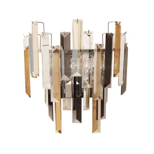 Onega 1 Light Champagne and Smoked Crystal Wall Light