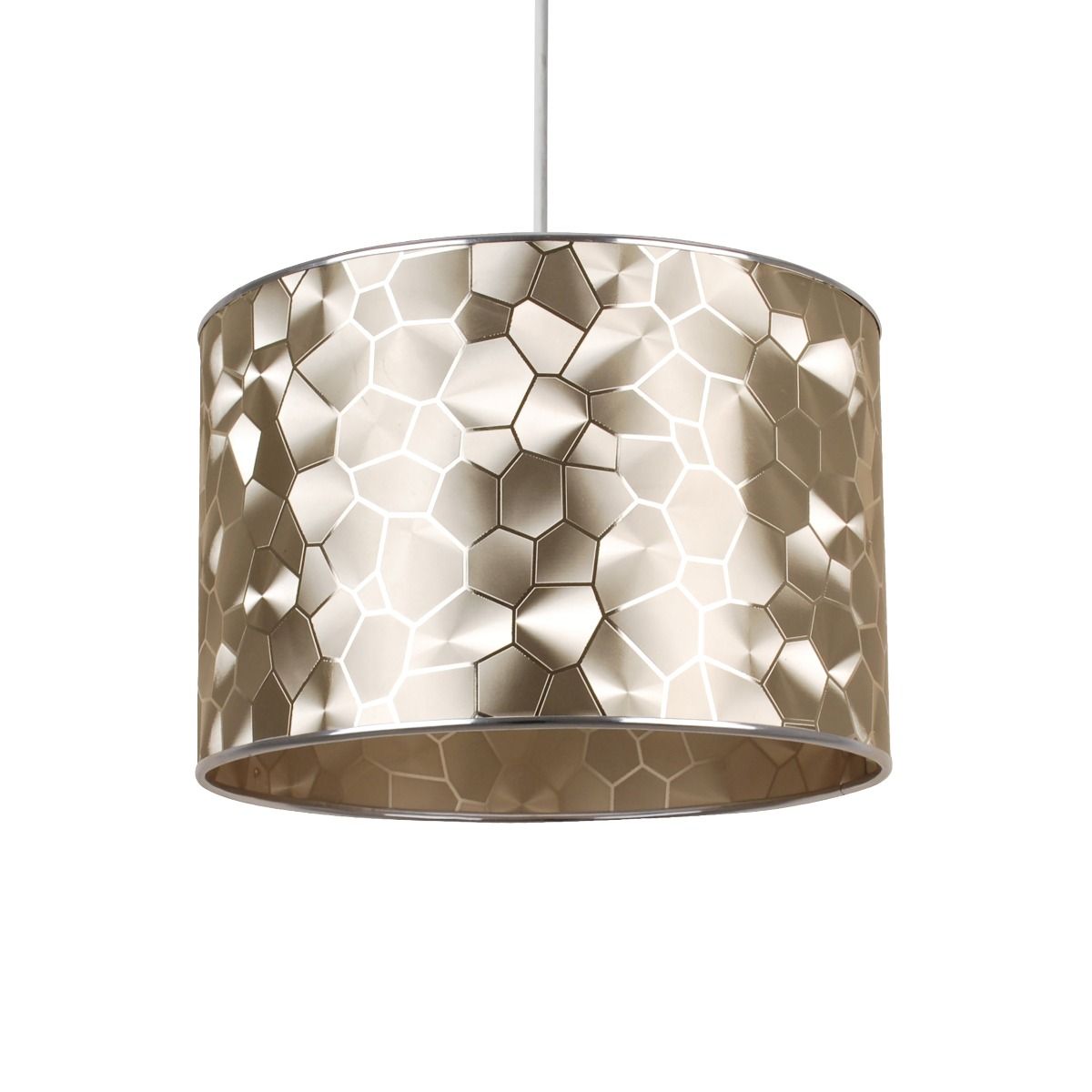 Elin Gold and Silver Textured Cylinder Shade