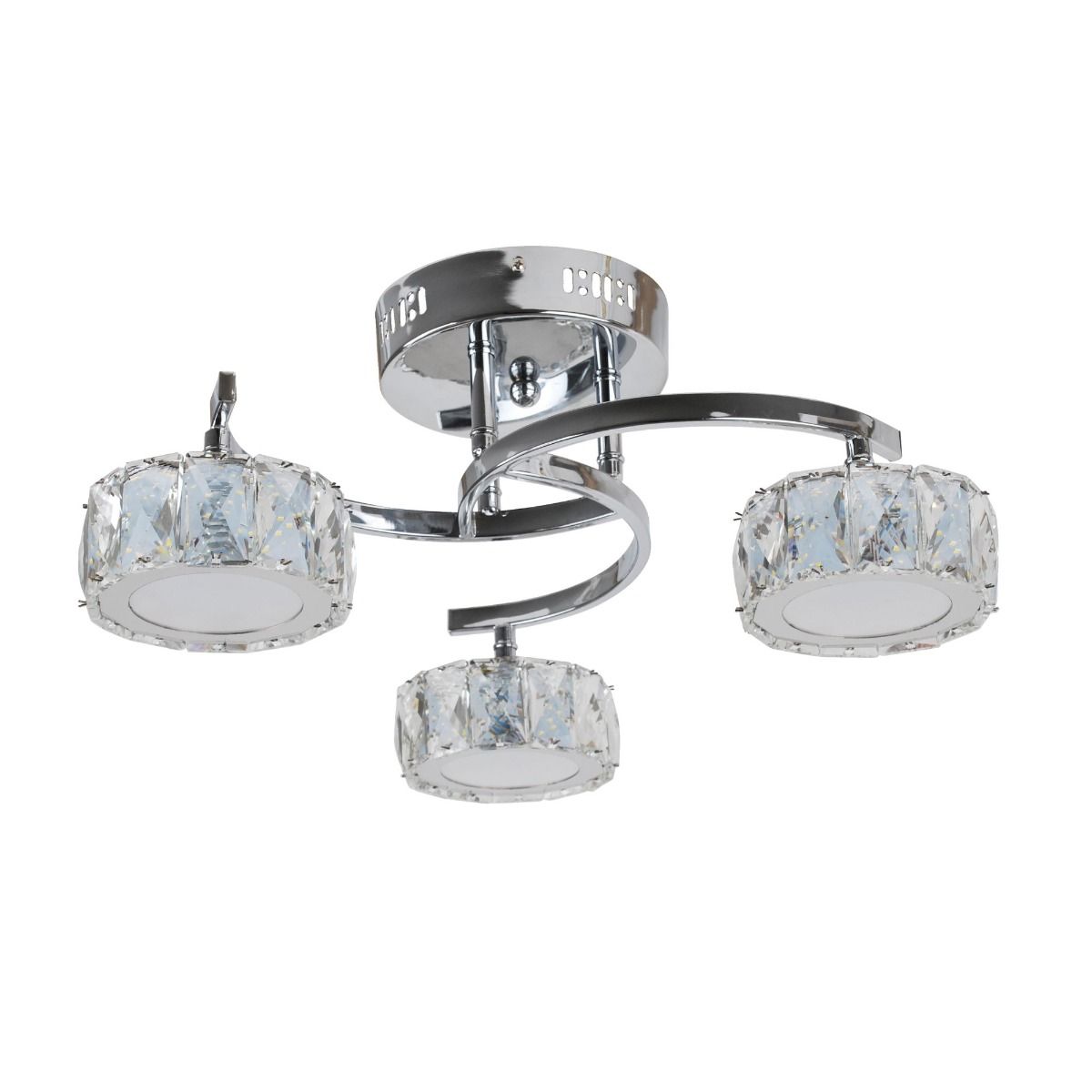 Dilan 3 Light Polished Chrome LED Semi Flush Ceiling Light