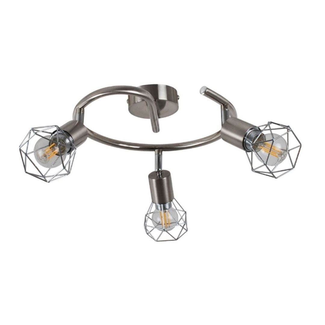 Arrigo 3 Light Satin Nickel Flush Ceiling Light