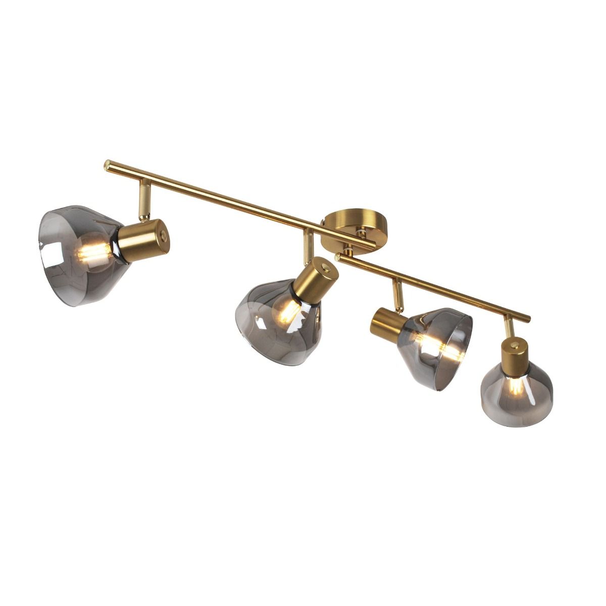 Fosco 4 Light Split Bar Brass Spot Ceiling Light