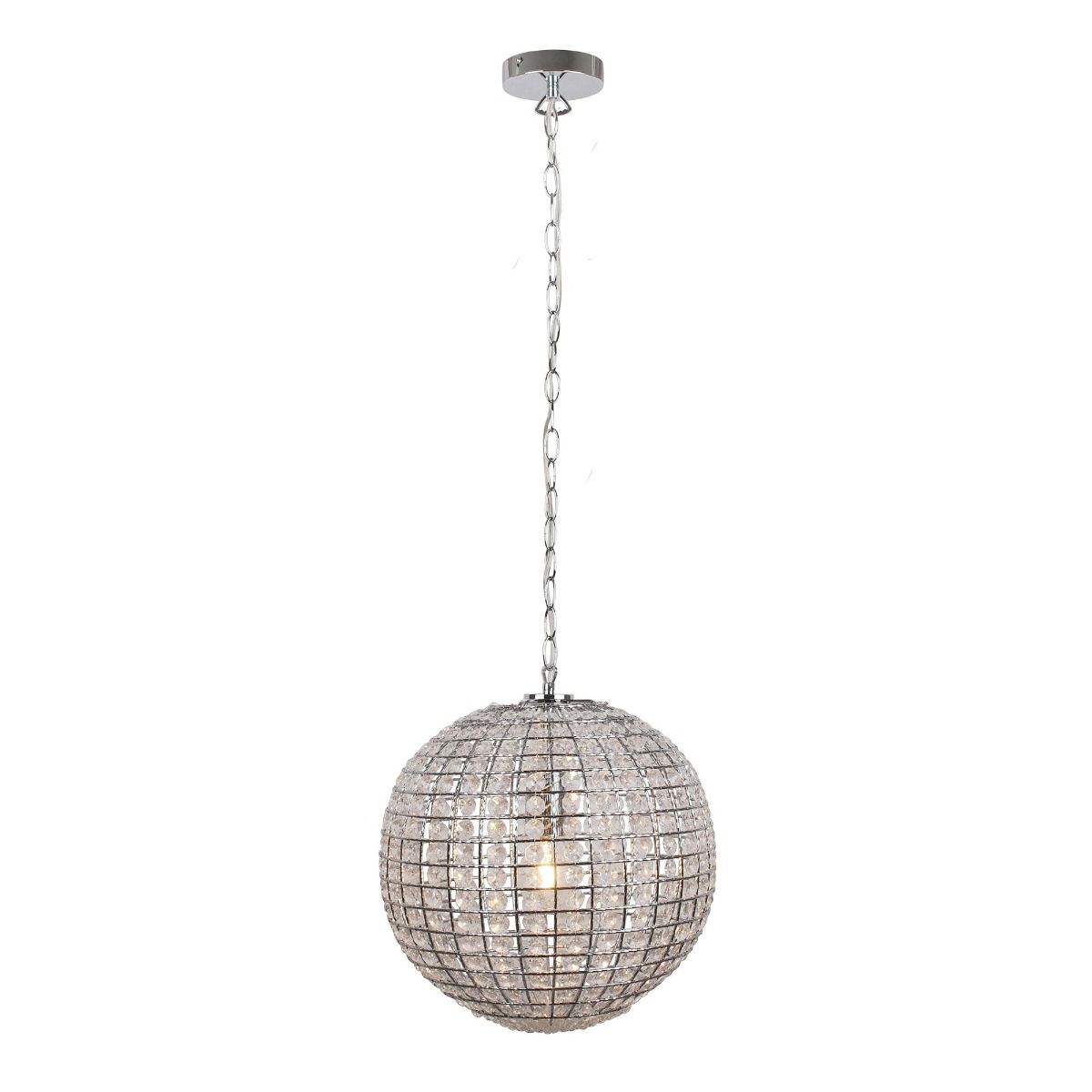 Giliola 1 Light Pendant Chrome and Clear Ceiling Light