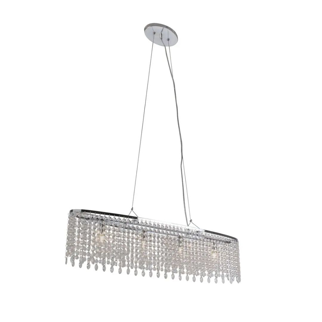 Amity 4 Light Polished Chrome & Crystal Ceiling Pendant