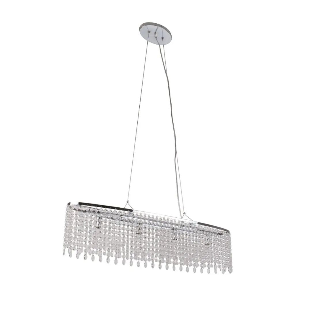 Amity 4 Light Polished Chrome & Crystal Ceiling Pendant