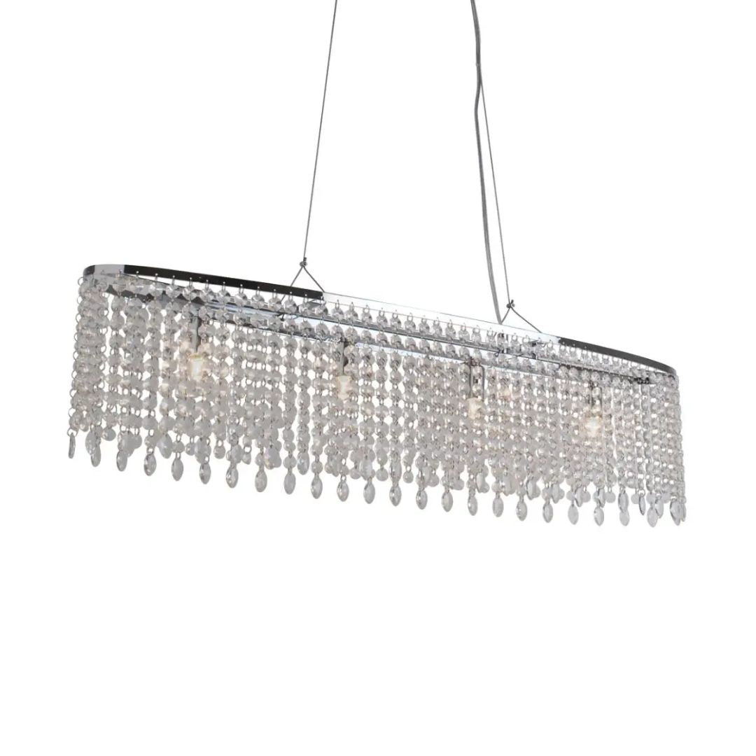 Amity 4 Light Polished Chrome & Crystal Ceiling Pendant