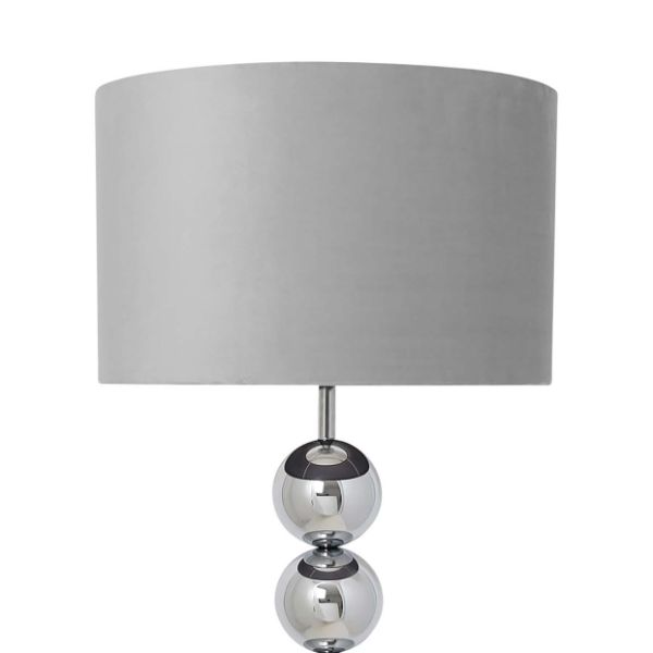 Aila Polished Chrome & Grey Floor Lamp