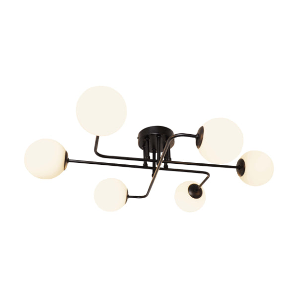 Parola 6 Light Matt Black Ceiling Light