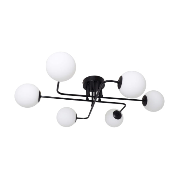 Parola 6 Light Matt Black Ceiling Light