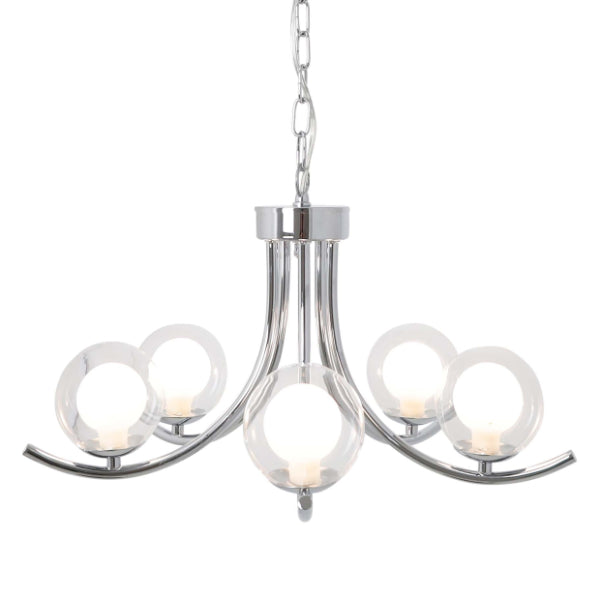 Jimena 5 Light Polished Chrome Pendant Ceiling Light
