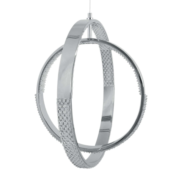 Yaiza Polished Chrome & Crystal LED Ceiling Pendant