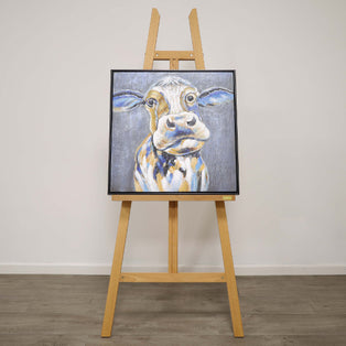 Cow Abstract Canvas With Black Frame 60x60cm