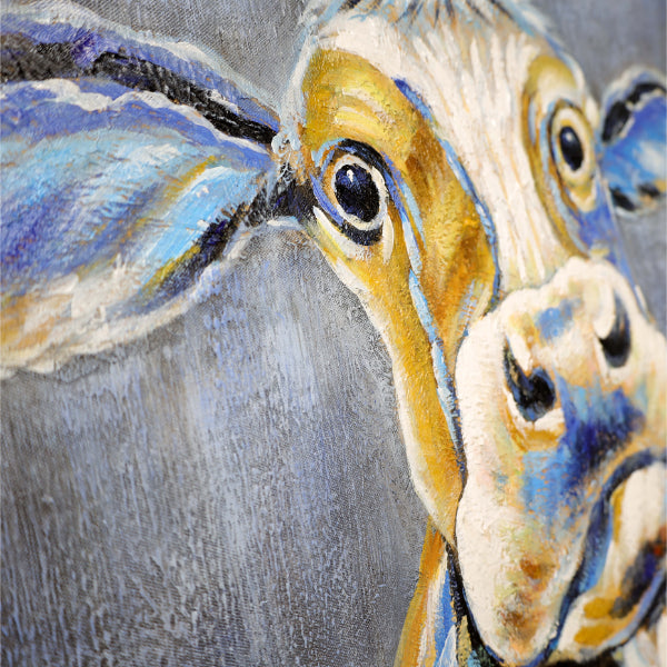 Cow Abstract Canvas With Black Frame 60x60cm