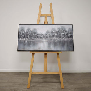 Woodland Canvas With Silver Frame 50x100cm