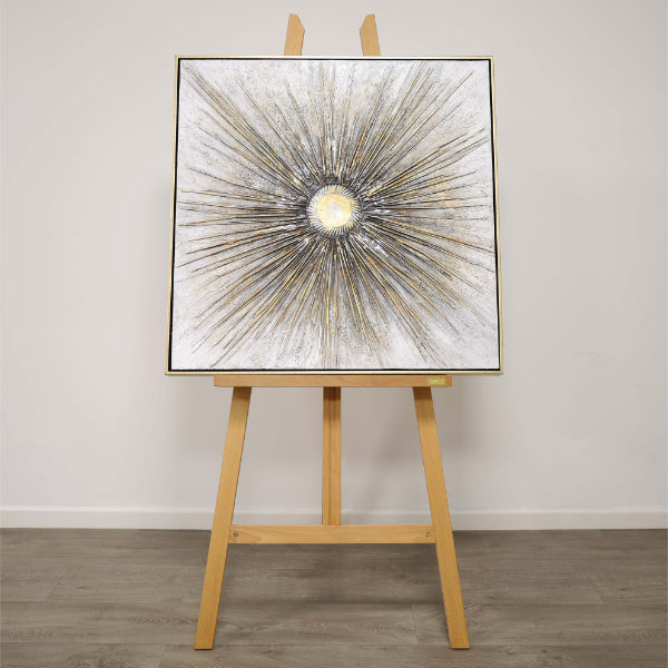 Moonrays Gold Cavas With Gold Frame 80x80cm