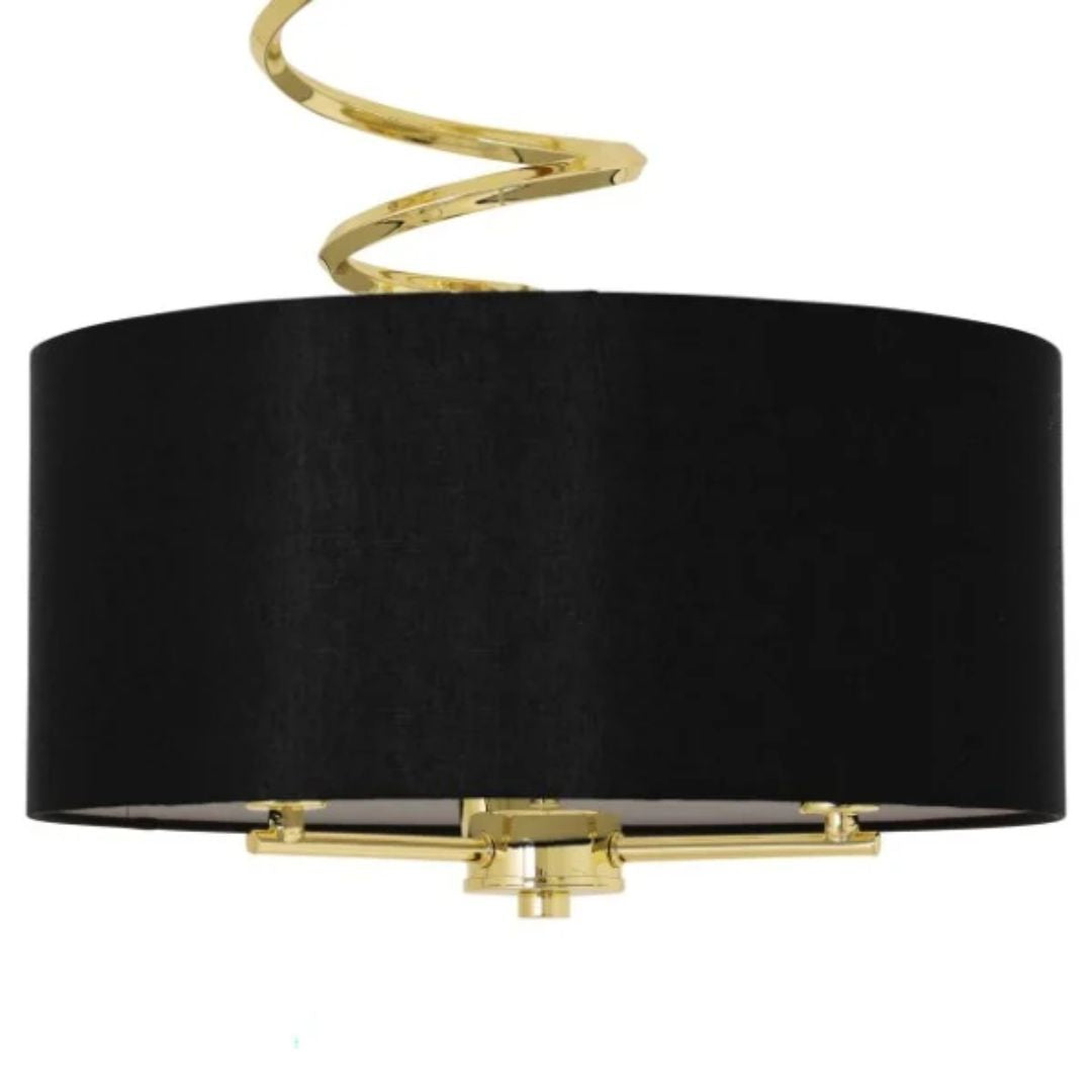Kasi Polished Brass Semi Flush Ceiling Light