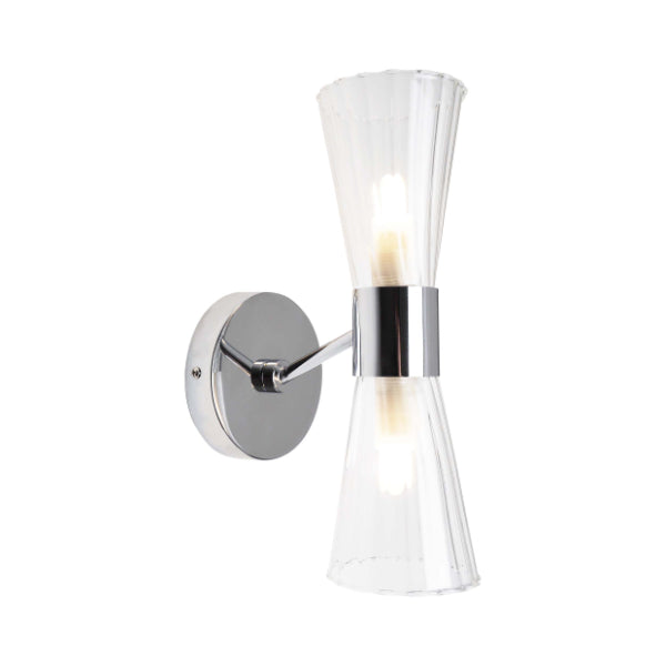 HERRERA 2 LIGHT POLISHED CHROME WALL LIGHT