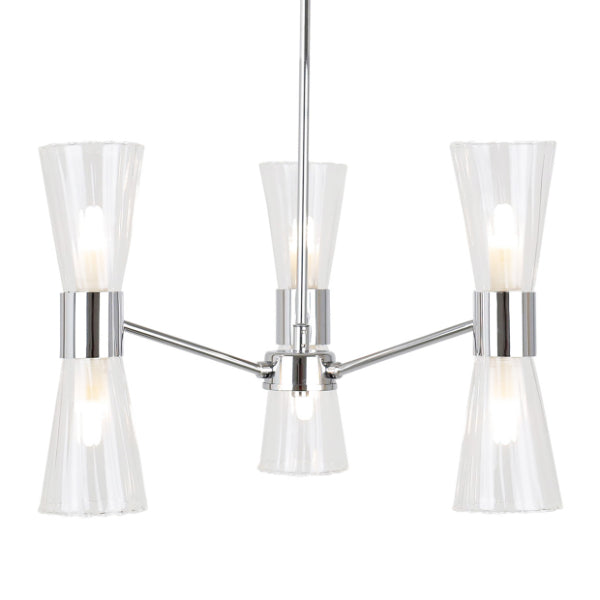 HERRERA 6 LIGHT POLISHED CHROME PENDANT CEILING LIGHT