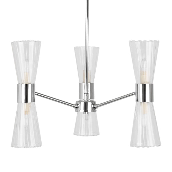 HERRERA 6 LIGHT POLISHED CHROME PENDANT CEILING LIGHT