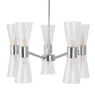 HERRERA 10 LIGHT POLISHED CHROME PENDANT CEILING LIGHT