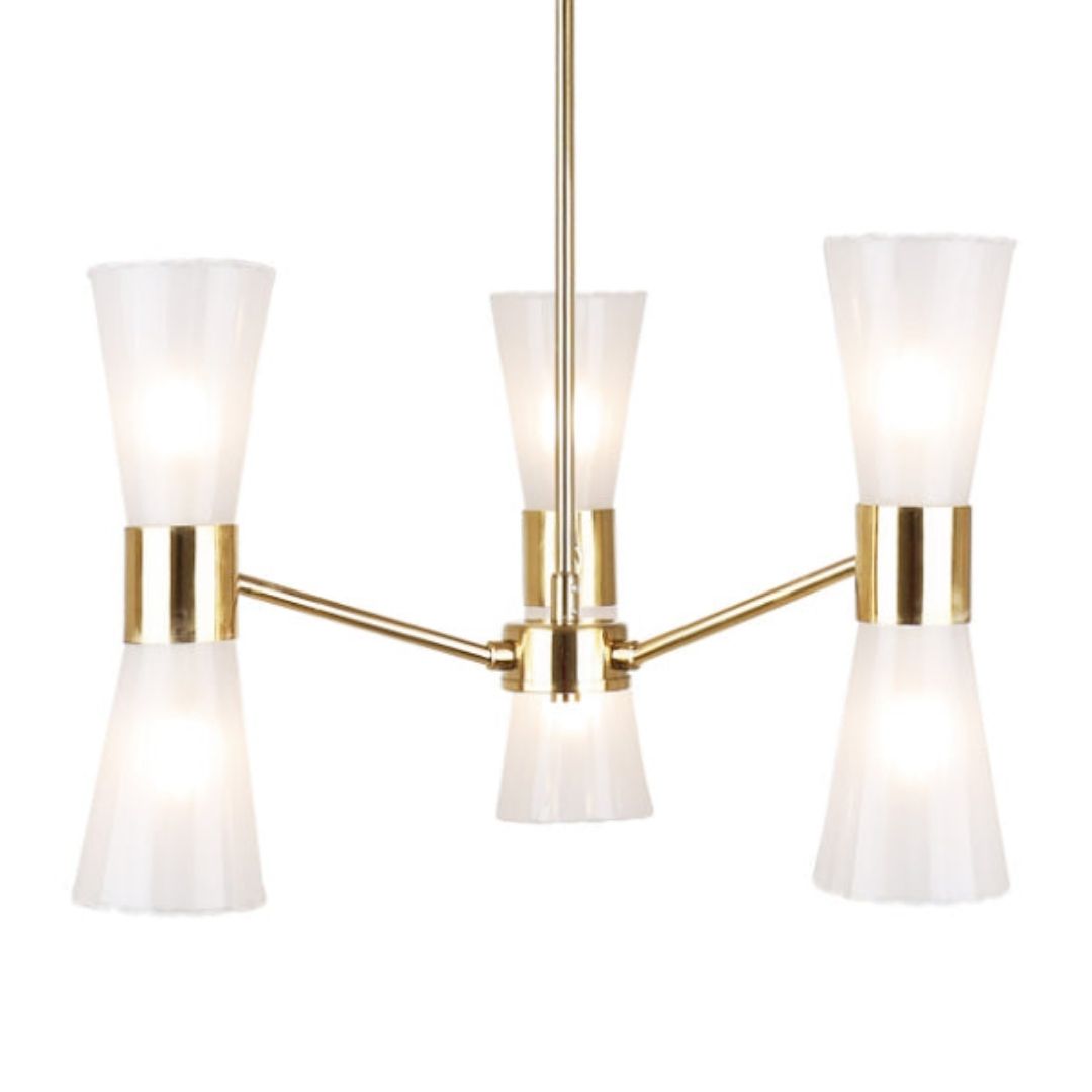 HERRERA 6 LIGHT GOLD PENDANT CEILING LIGHT