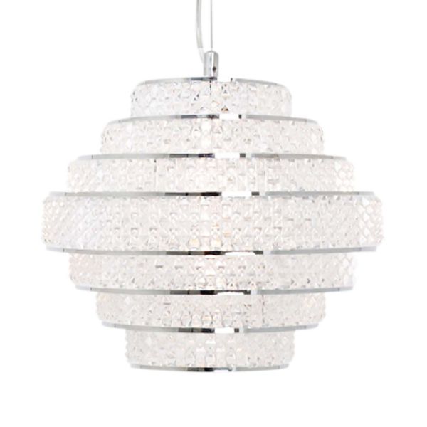 Heini Chrome & Crystal Ceiling Pendant