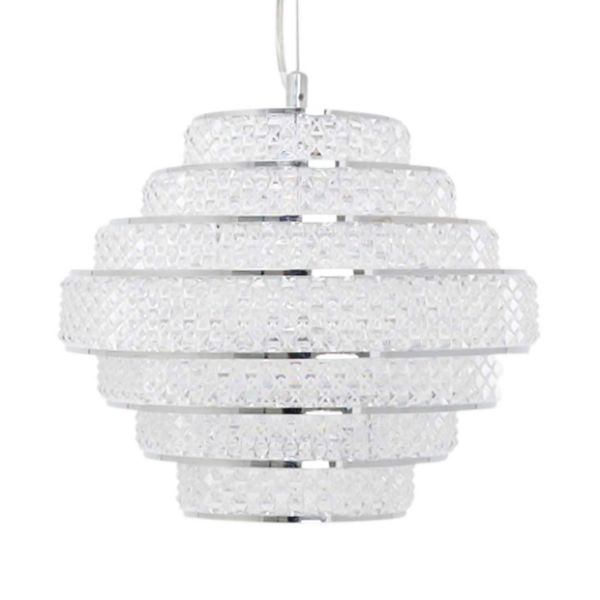 Heini Chrome & Crystal Ceiling Pendant